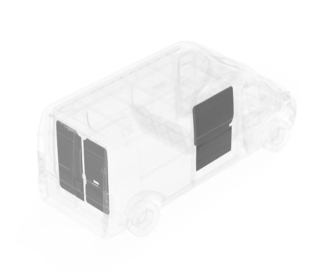 60C3-114-2614.H – LEGEND FLEET Van Wall Liner, With Rear Door And Rear Passenger Side Door Panel White Polypropylene ...